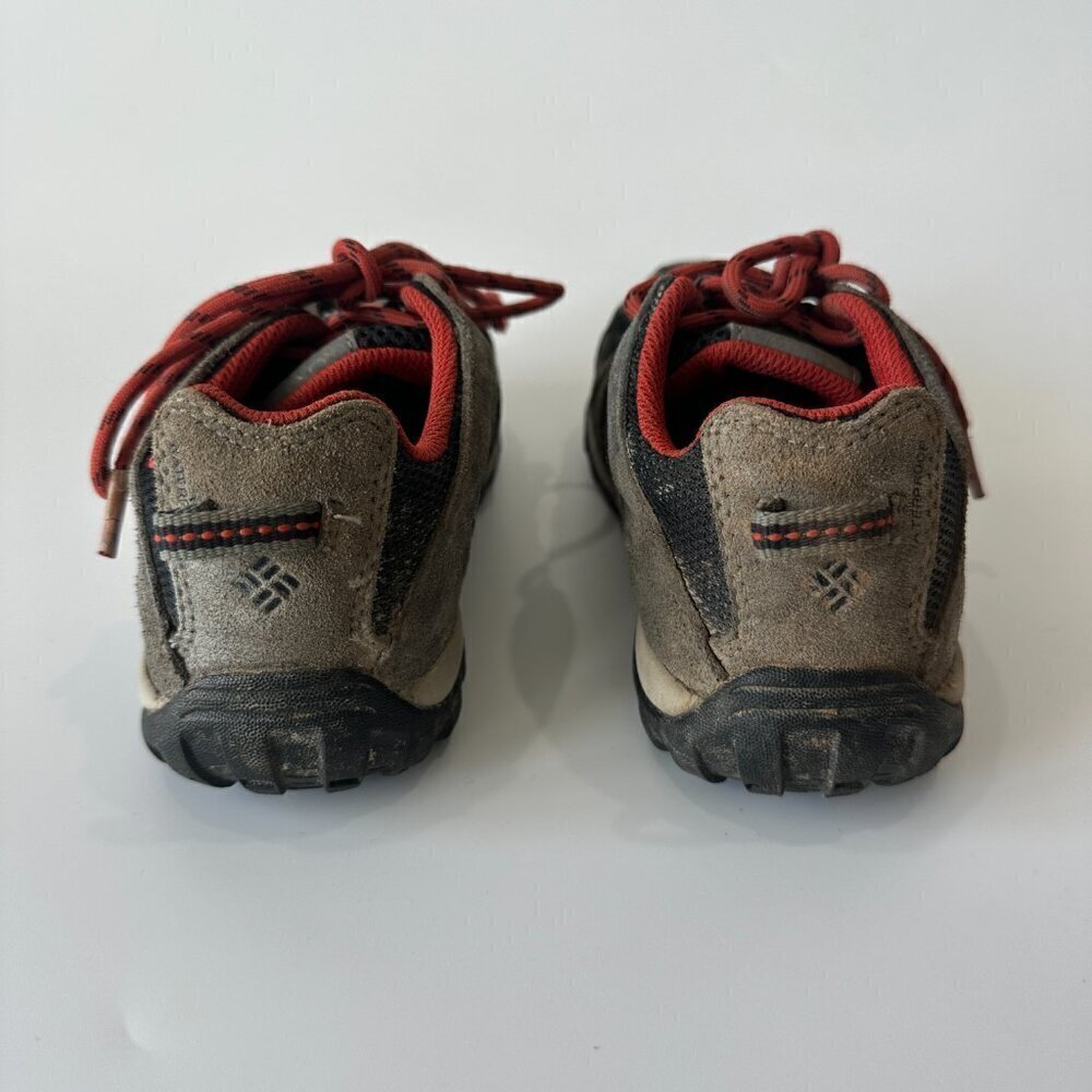 Columbia Redmond Gray, Black, & Red Lace Up Kids Hiking Shoes Boots - Picture 4 of 4